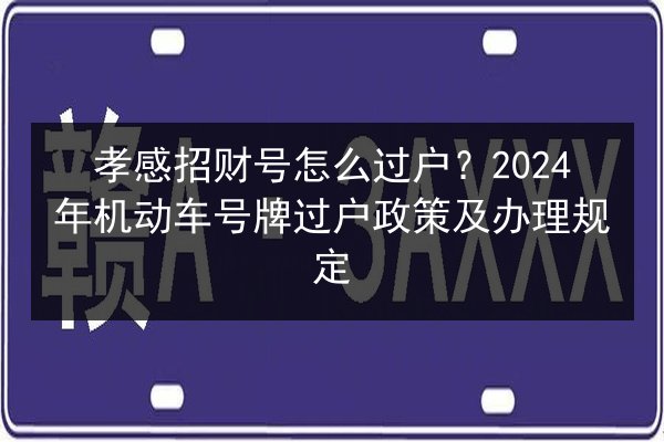 孝感招财号怎么过户?2024年机动车号牌过户政策及办理规定 第2张 孝感招财号怎么过户?2024年机动车号牌过户政策及办理规定 第2张