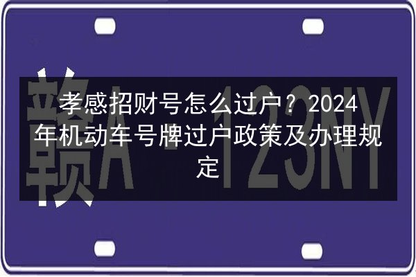 孝感招财号怎么过户?2024年机动车号牌过户政策及办理规定 第3张 孝感招财号怎么过户?2024年机动车号牌过户政策及办理规定 第3张