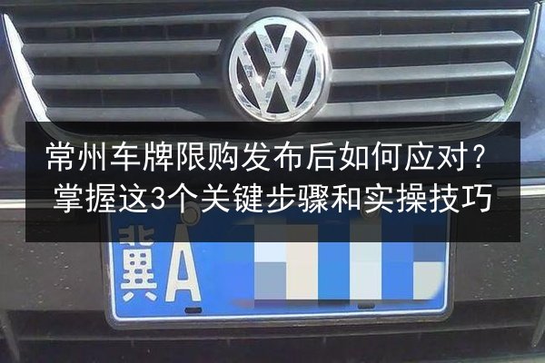 常州车牌限购发布后如何应对?掌握这3个关键步骤和实操技巧 第3张 常州车牌限购发布后如何应对?掌握这3个关键步骤和实操技巧 第3张