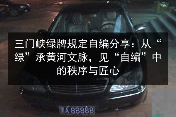 三门峡绿牌规定自编分享：从“绿”承黄河文脉，见“自编”中的秩序与匠心 第3张