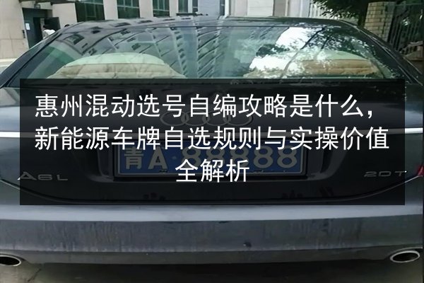 惠州混动选号自编攻略是什么，新能源车牌自选规则与实操价值全解析