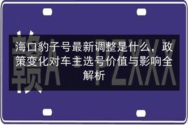 海口豹子号最新调整是什么,政策变化对车主选号价值与影响全解析 第2张 海口豹子号最新调整是什么,政策变化对车主选号价值与影响全解析 第2张