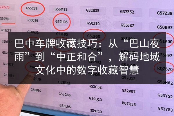 巴中车牌收藏技巧：从“巴山夜雨”到“中正和合”，解码地域文化中的数字收藏智慧 第2张