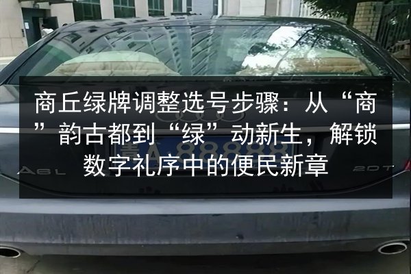 商丘绿牌调整选号步骤:从“商”韵古都到“绿”动新生,解锁数字礼序中的便民新章 第2张 商丘绿牌调整选号步骤:从“商”韵古都到“绿”动新生,解锁数字礼序中的便民新章 第2张