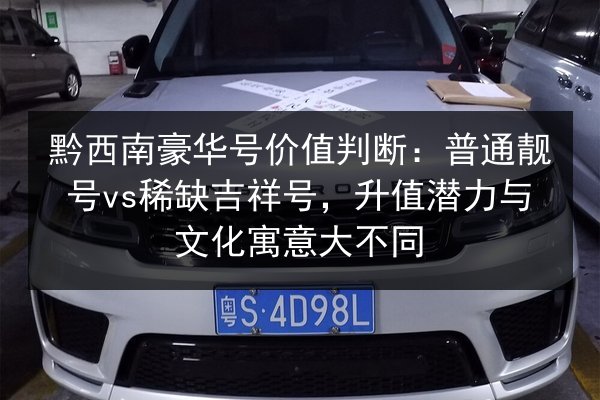 黔西南豪华号价值判断：普通靓号vs稀缺吉祥号，升值潜力与文化寓意大不同 第3张