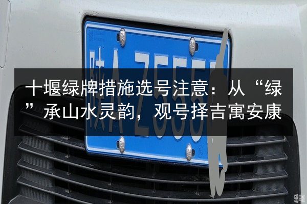 十堰绿牌措施选号注意：从“绿”承山水灵韵，观号择吉寓安康