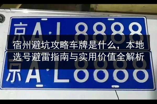 宿州避坑攻略车牌是什么，本地选号避雷指南与实用价值全解析 第2张