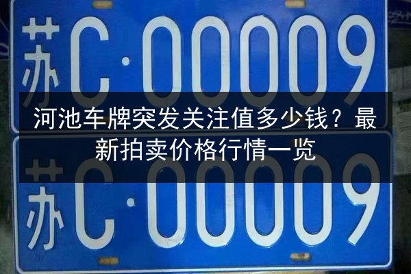 河池车牌突发关注值多少钱？最新拍卖价格行情一览