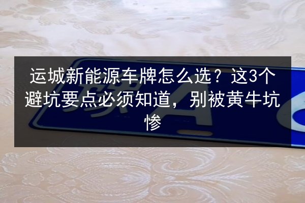 运城新能源车牌怎么选?这3个避坑要点必须知道,别被黄牛坑惨 第2张 运城新能源车牌怎么选?这3个避坑要点必须知道,别被黄牛坑惨 第2张