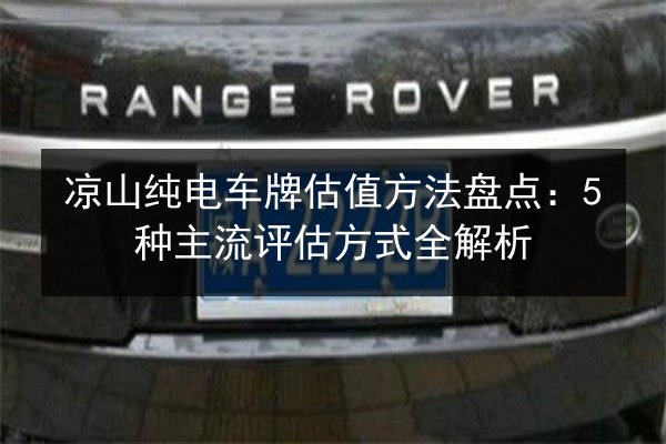 凉山纯电车牌估值方法盘点：5种主流评估方式全解析 第2张