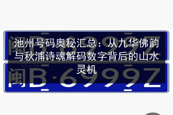 池州号码奥秘汇总:从九华佛韵与秋浦诗魂解码数字背后的山水灵机 第3张 池州号码奥秘汇总:从九华佛韵与秋浦诗魂解码数字背后的山水灵机 第3张