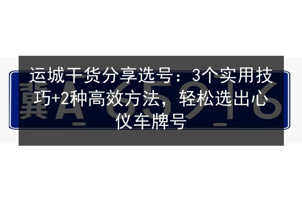 运城干货分享选号：3个实用技巧+2种高效方法，轻松选出心仪车牌号 第1张