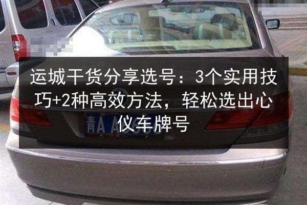 运城干货分享选号：3个实用技巧+2种高效方法，轻松选出心仪车牌号 第3张