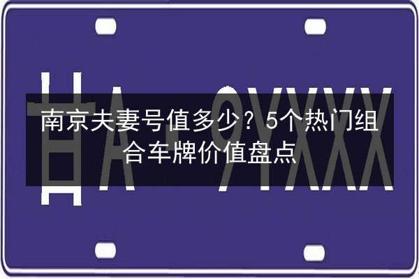南京夫妻号值多少？5个热门组合车牌价值盘点