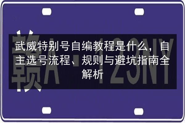 武威特别号自编教程是什么,自主选号流程、规则与避坑指南全解析 第3张 武威特别号自编教程是什么,自主选号流程、规则与避坑指南全解析 第3张