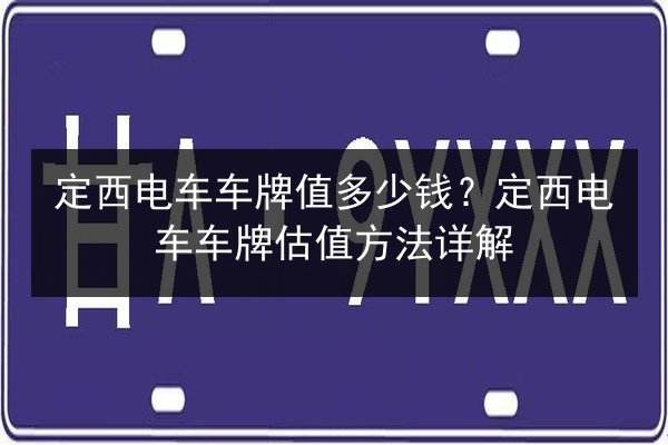 定西电车车牌值多少钱？定西电车车牌估值方法详解 第3张