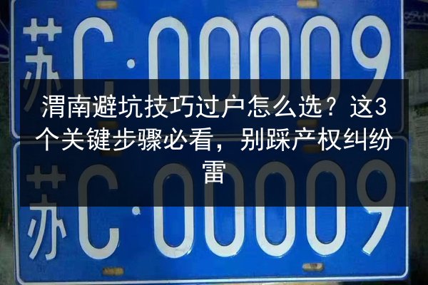 渭南避坑技巧过户怎么选？这3个关键步骤必看，别踩产权纠纷雷 第2张
