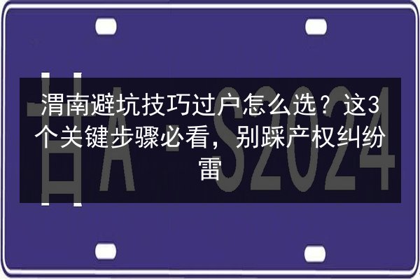 渭南避坑技巧过户怎么选？这3个关键步骤必看，别踩产权纠纷雷 第3张