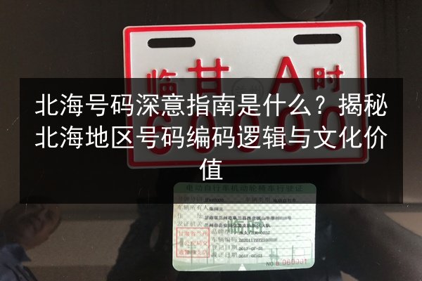 北海号码深意指南是什么?揭秘北海地区号码编码逻辑与文化价值 第1张 北海号码深意指南是什么?揭秘北海地区号码编码逻辑与文化价值 第1张
