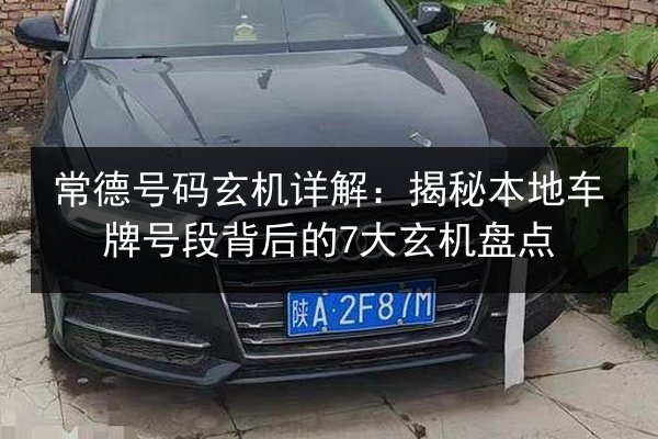 常德号码玄机详解:揭秘本地车牌号段背后的7大玄机盘点 第3张 常德号码玄机详解:揭秘本地车牌号段背后的7大玄机盘点 第3张