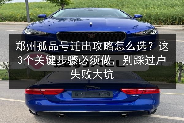 郑州孤品号迁出攻略怎么选？这3个关键步骤必须做，别踩过户失败大坑