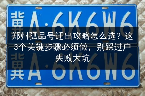 郑州孤品号迁出攻略怎么选?这3个关键步骤必须做,别踩过户失败大坑 第2张 郑州孤品号迁出攻略怎么选?这3个关键步骤必须做,别踩过户失败大坑 第2张