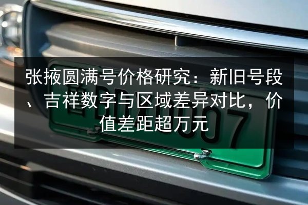 张掖圆满号价格研究：新旧号段、吉祥数字与区域差异对比，价值差距超万元 第3张