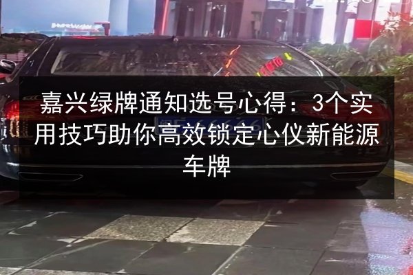 嘉兴绿牌通知选号心得:3个实用技巧助你高效锁定心仪新能源车牌 第3张 嘉兴绿牌通知选号心得:3个实用技巧助你高效锁定心仪新能源车牌 第3张