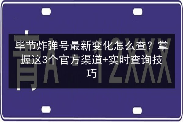 毕节炸弹号最新变化怎么查？掌握这3个官方渠道+实时查询技巧 第2张