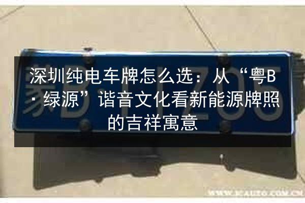 深圳纯电车牌怎么选：从“粤B·绿源”谐音文化看新能源牌照的吉祥寓意
