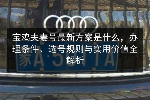宝鸡夫妻号最新方案是什么,办理条件、选号规则与实用价值全解析 第2张 宝鸡夫妻号最新方案是什么,办理条件、选号规则与实用价值全解析 第2张