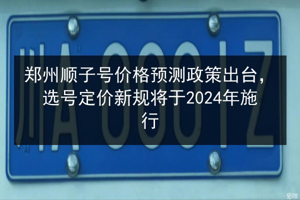郑州顺子号价格预测政策出台,选号定价新规将于2024年施行 第1张 郑州顺子号价格预测政策出台,选号定价新规将于2024年施行 第1张