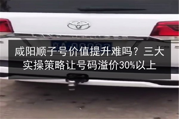 咸阳顺子号价值提升难吗？三大实操策略让号码溢价30%以上