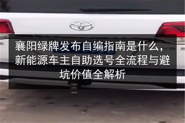 襄阳绿牌发布自编指南是什么，新能源车主自助选号全流程与避坑价值全解析 第2张
