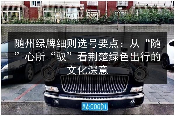 随州绿牌细则选号要点:从“随”心所“驭”看荆楚绿色出行的文化深意 第2张 随州绿牌细则选号要点:从“随”心所“驭”看荆楚绿色出行的文化深意 第2张