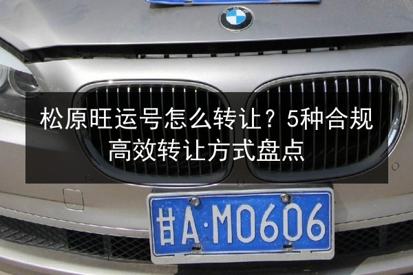 松原旺运号怎么转让?5种合规高效转让方式盘点 第2张 松原旺运号怎么转让?5种合规高效转让方式盘点 第2张