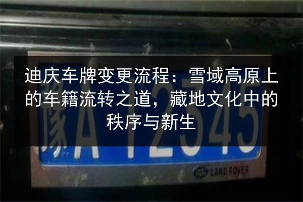 迪庆车牌变更流程：雪域高原上的车籍流转之道，藏地文化中的秩序与新生 第2张