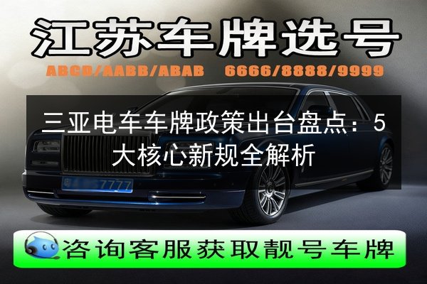 三亚电车车牌政策出台盘点：5大核心新规全解析 第3张
