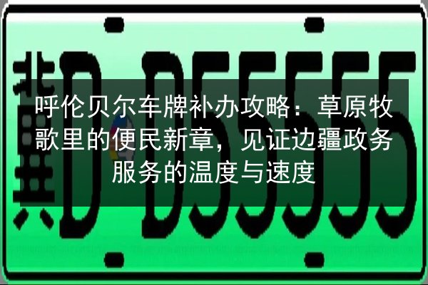 呼伦贝尔车牌补办攻略：草原牧歌里的便民新章，见证边疆政务服务的温度与速度