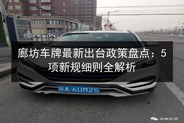 廊坊车牌最新出台政策盘点：5项新规细则全解析