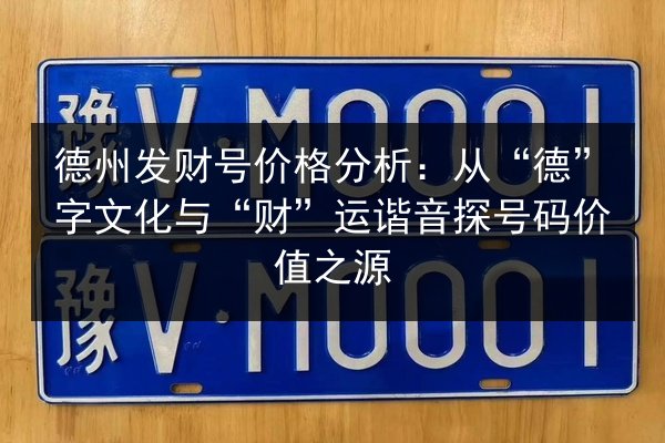 德州发财号价格分析：从“德”字文化与“财”运谐音探号码价值之源 第1张