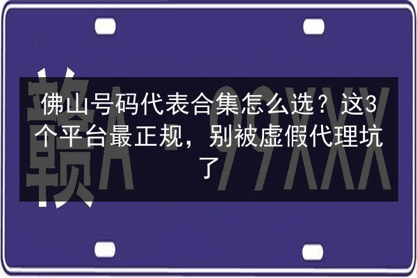 佛山号码代表合集怎么选？这3个平台最正规，别被虚假代理坑了