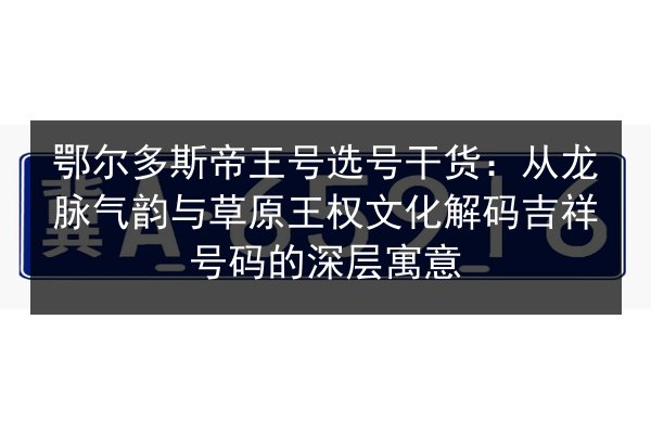 鄂尔多斯帝王号选号干货：从龙脉气韵与草原王权文化解码吉祥号码的深层寓意 第2张