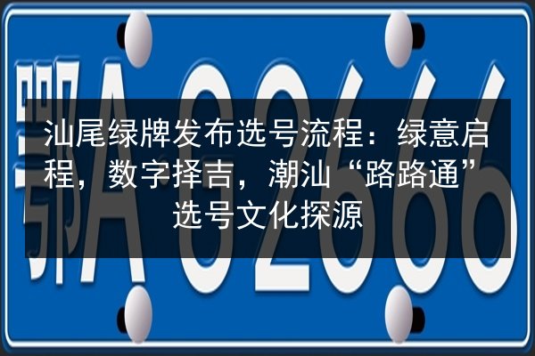汕尾绿牌发布选号流程：绿意启程，数字择吉，潮汕“路路通”选号文化探源