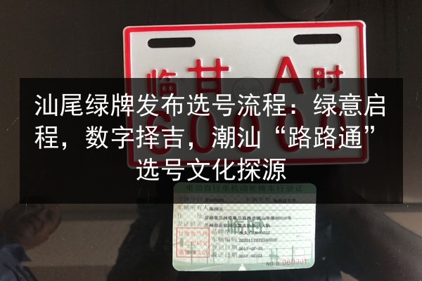 汕尾绿牌发布选号流程：绿意启程，数字择吉，潮汕“路路通”选号文化探源 第2张