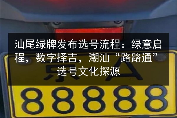 汕尾绿牌发布选号流程：绿意启程，数字择吉，潮汕“路路通”选号文化探源 第3张