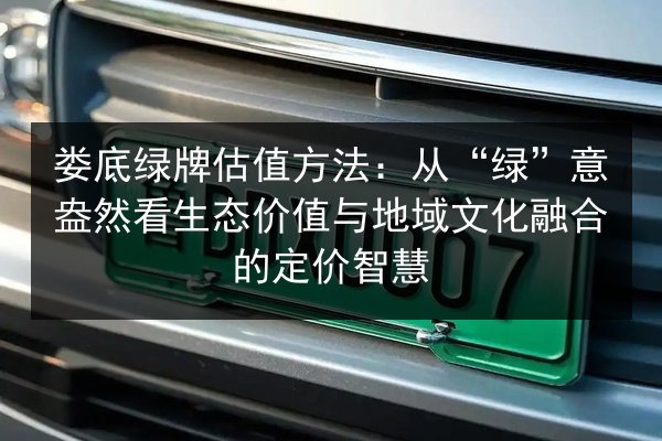 娄底绿牌估值方法：从“绿”意盎然看生态价值与地域文化融合的定价智慧