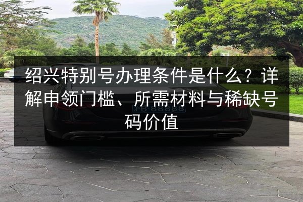 绍兴特别号办理条件是什么?详解申领门槛、所需材料与稀缺号码价值 第2张 绍兴特别号办理条件是什么?详解申领门槛、所需材料与稀缺号码价值 第2张