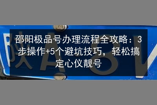 邵阳极品号办理流程全攻略：3步操作+5个避坑技巧，轻松搞定心仪靓号 第3张