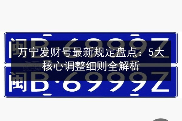 万宁发财号最新规定盘点：5大核心调整细则全解析